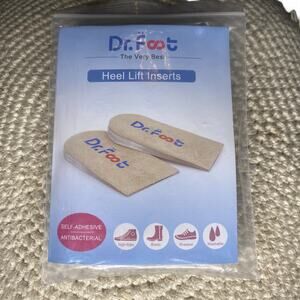 NWT Dr. Foot's Height Increase Insoles, Heel Cushion Self Adhesive